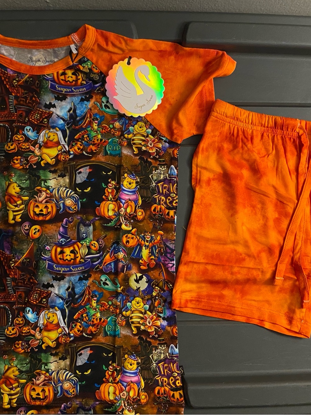 Sugar Swan Pooh Halloween bamboo daywear short set NWT 7/8